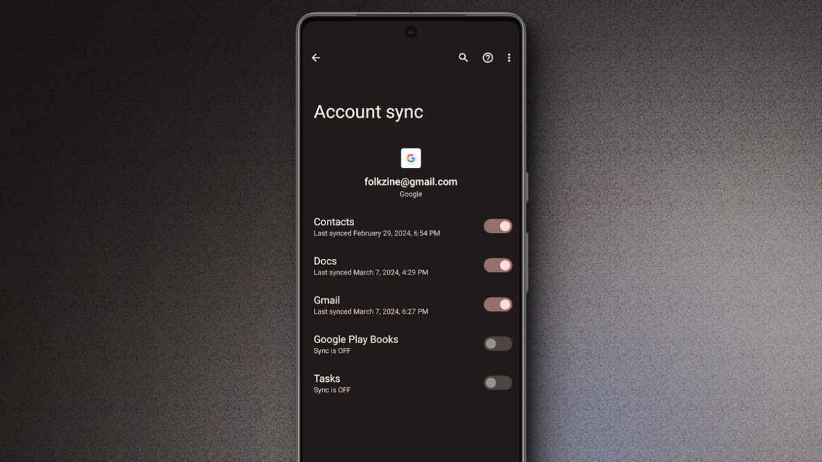 Android account sync settings screenshot